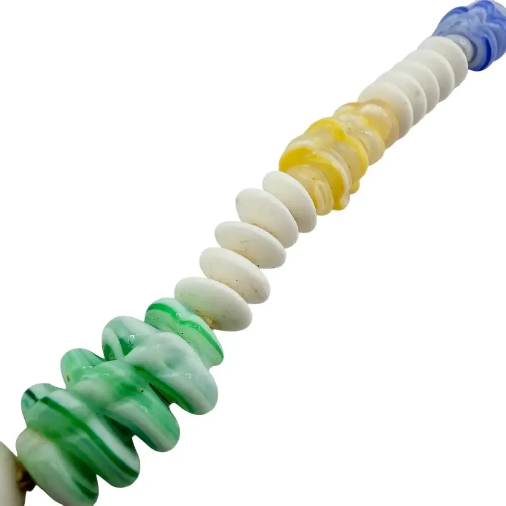 Vintage 1950s 1960s Japan Pastel Milk Glass Multicolor Beads 16